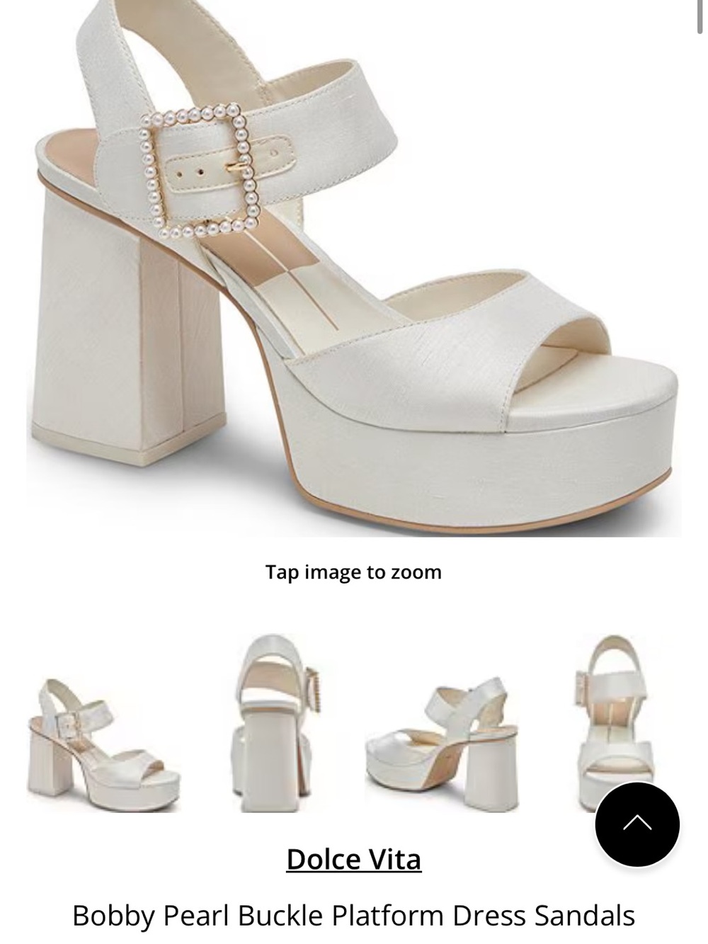 Dolce Vita Bobby Pearl Buckle Platform Sandals — Cream White NWT